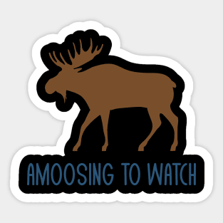 Amoosing To Watch Funny Moose Pun Jokes Humor Sticker